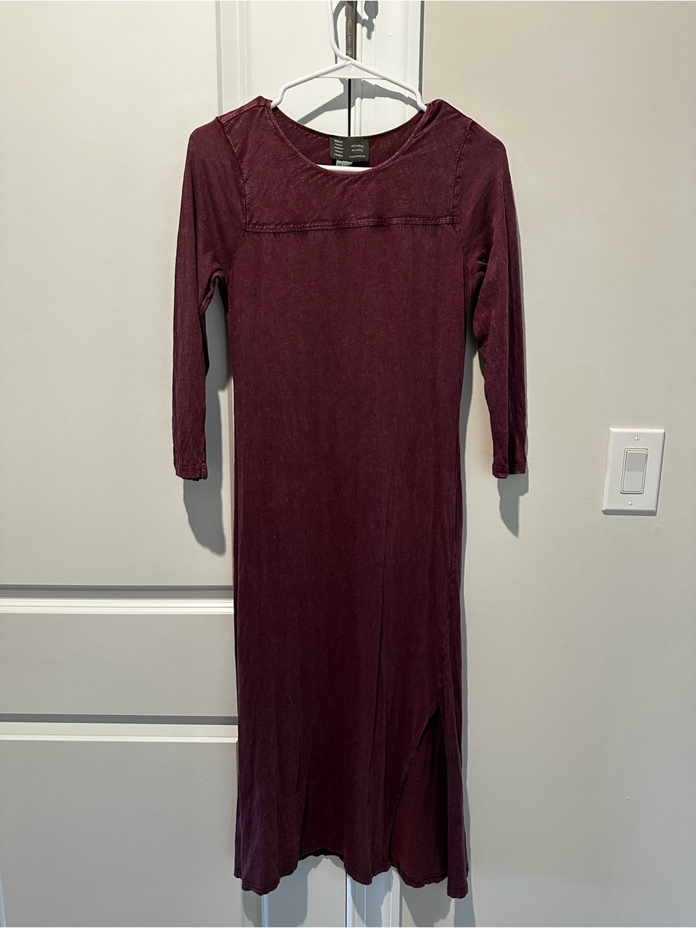 Anthropologie Long Sleeve Mauve Maxi Dress